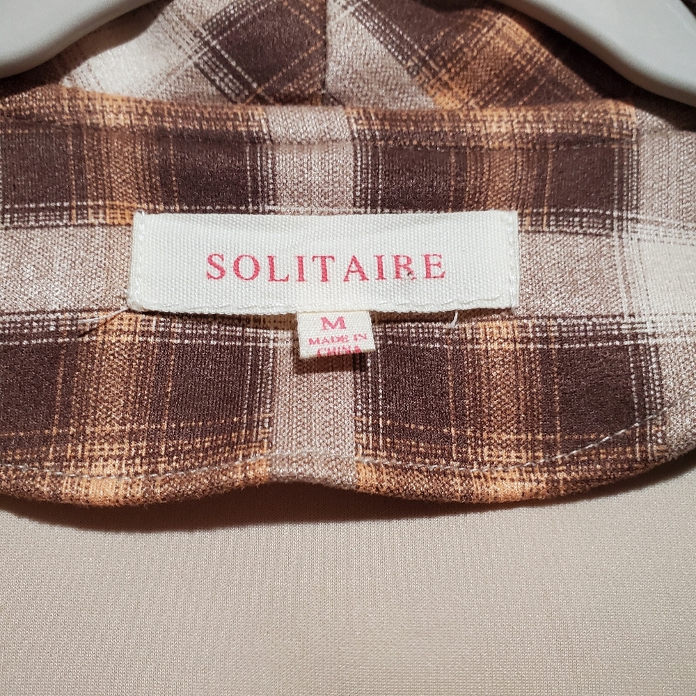 Solitaire Plaid Toggle Closure Polyester Fall Jacket Size M Y2K - Picture 2 of 13